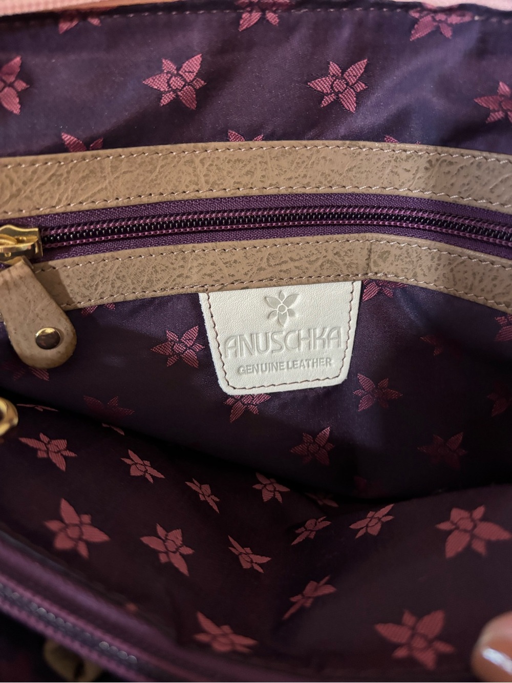 Anuschka Pink Hand-Painted Floral & Butterfly Satchel - Picture 10 of 12
